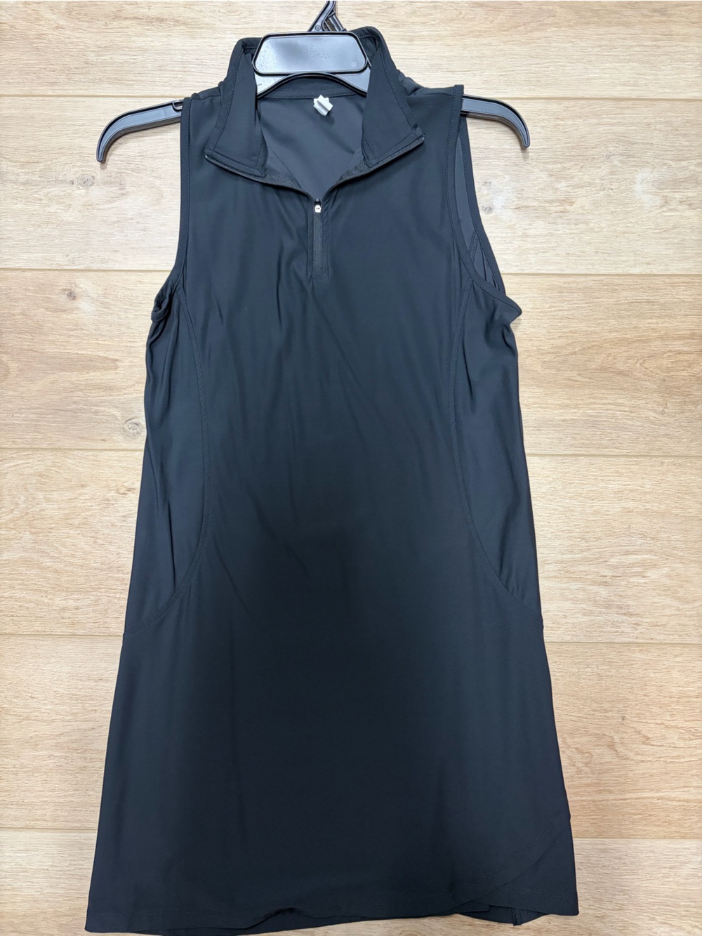 Zella Black Sleeveless Zip-Front Athletic Dress